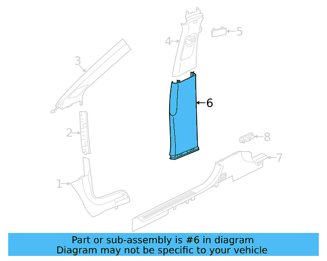 Lower Center Pillar Trim 11K-867-292-4PK - View 3