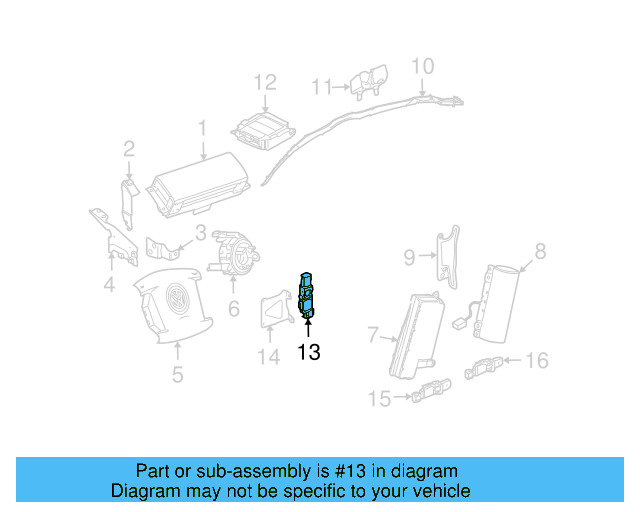 Impact Sensor 7L0-909-606-D - View 7