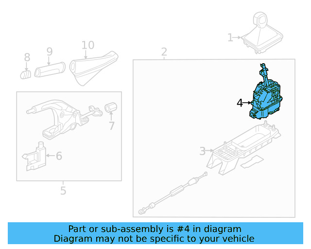 Gear Shift Assembly 5Q1-713-041-L - View 4