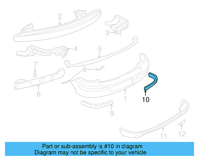Molding (Unpainted) 1e0807423gru - View 3