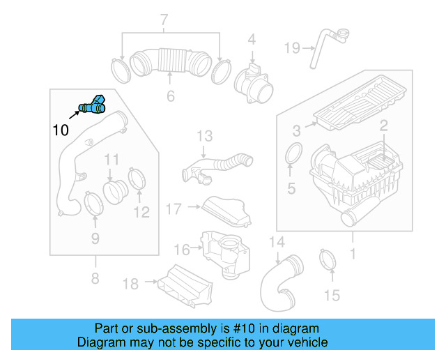 Engine Air Intake Hose Adapter 3C0-129-635 - View 15