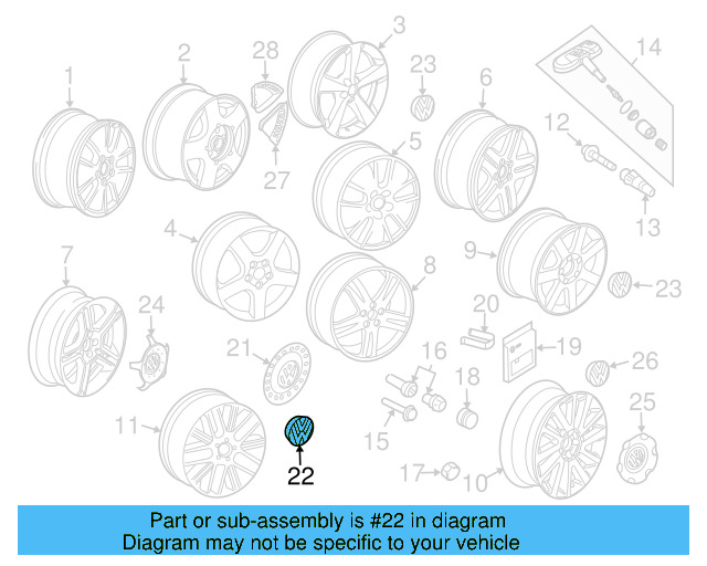 Hub Cap 1C0-601-149-B-GRB - View 15