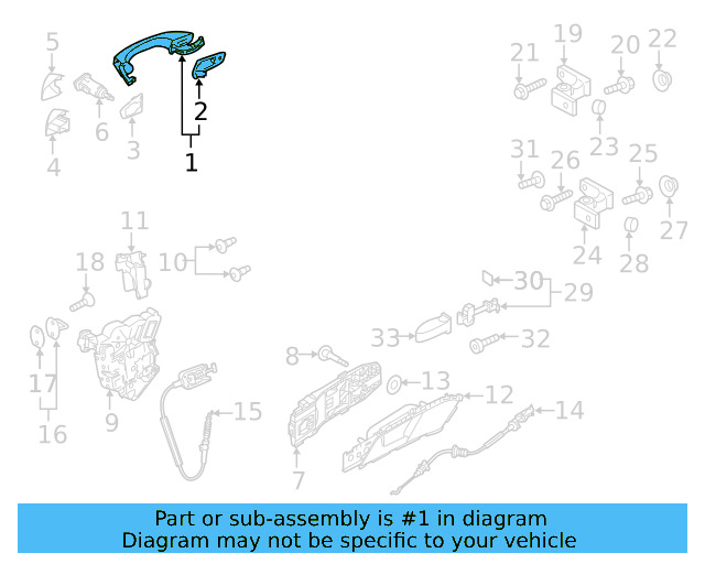 Handle, Outside 5GM-837-206-B-GRU - View 6