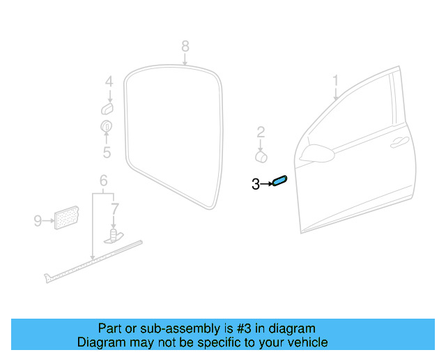 Door Shell Grommet 1K3-837-707-A - View 15