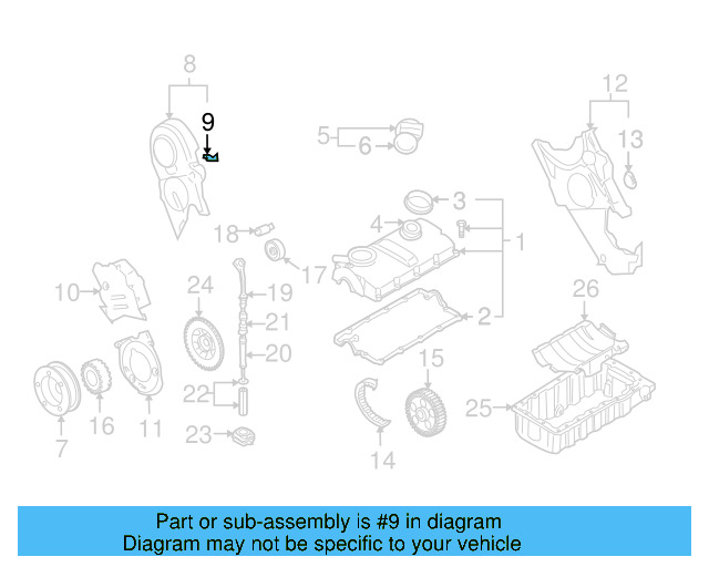 Inner Timing Cover Retainer Clip 026-109-150-A - View 5