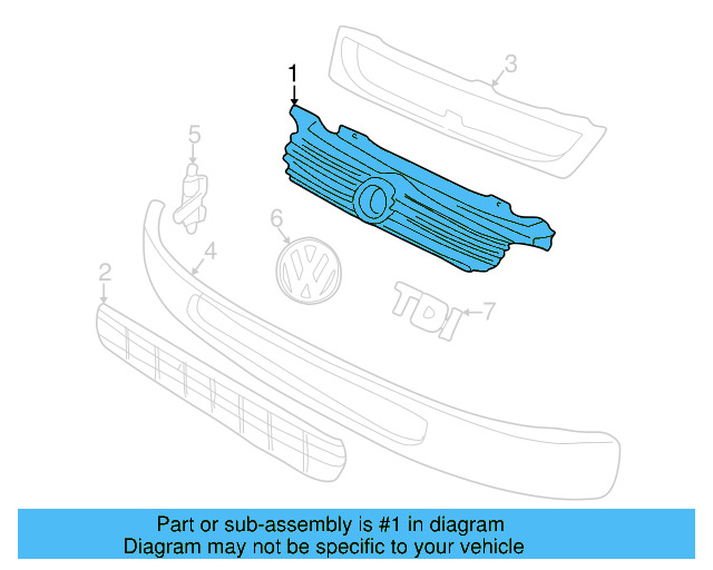 Grille (Unpainted) 7d0853651agru - View 3