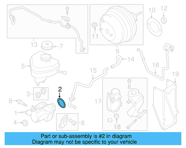 Master Cylinder Gasket 7P0-611-243 - View 7