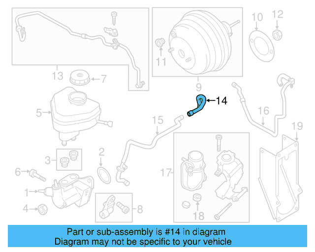 Brake Vacuum Hose 7P0-614-931-J - View 6