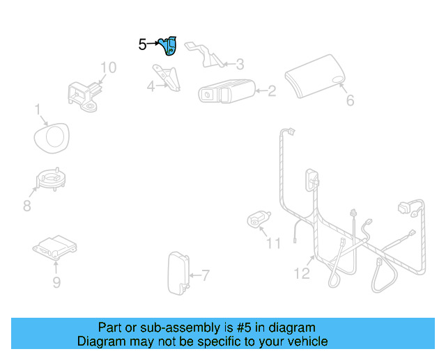 Passenger Air Bag Rear Bracket 1C1-880-643-B - View 2
