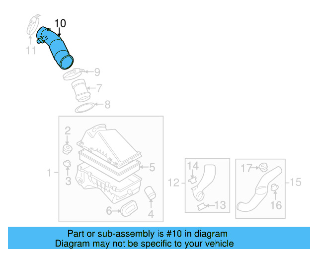 Engine Air Intake Hose 1C0-129-622-F - View 34