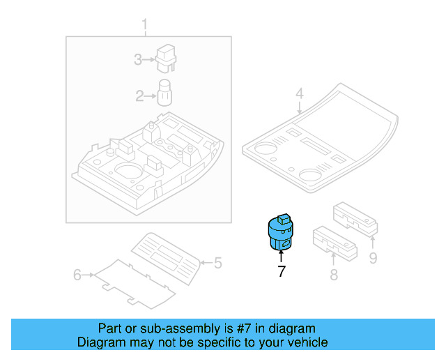 Sunroof Switch 7P6-959-561-A-YBE - View 5