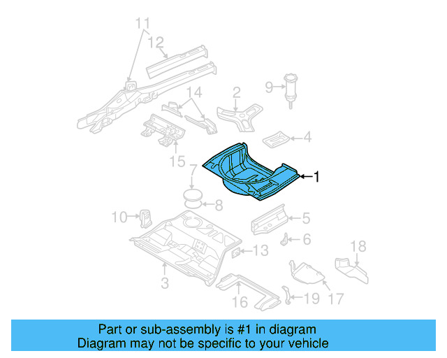 Rear Floor Pan 8E0-802-088-P - View 5