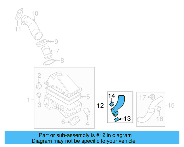 Engine Air Intake Hose 1C0-129-622-F - View 9