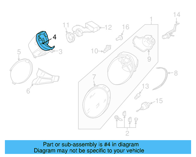 Headlamp Assembly Catch 1C0-806-629-A - View 21