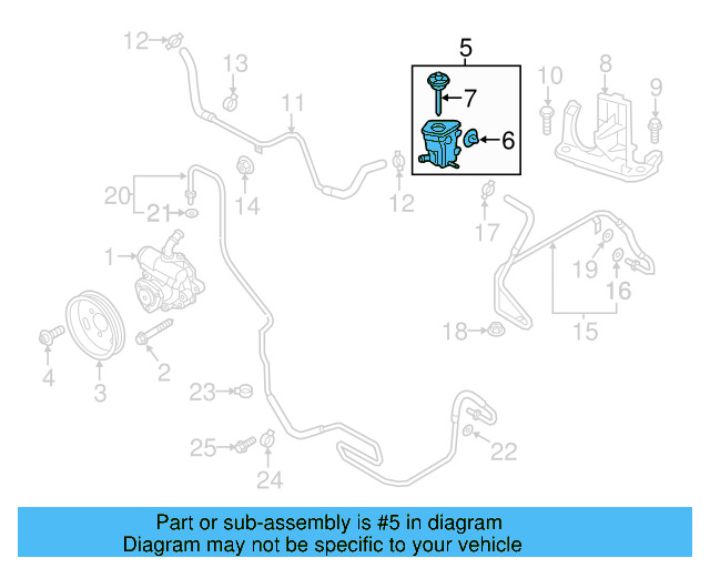 Power Steering Pump Reservoir 5C0-422-371 - View 2