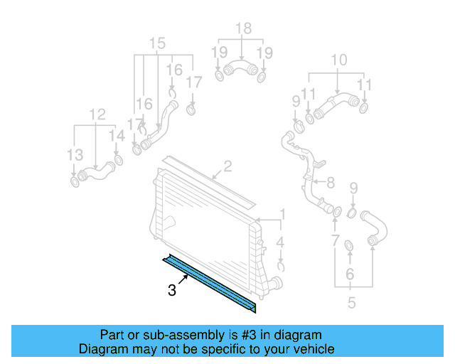 Radiator Lower Seal 3C0-121-345-AH - View 8