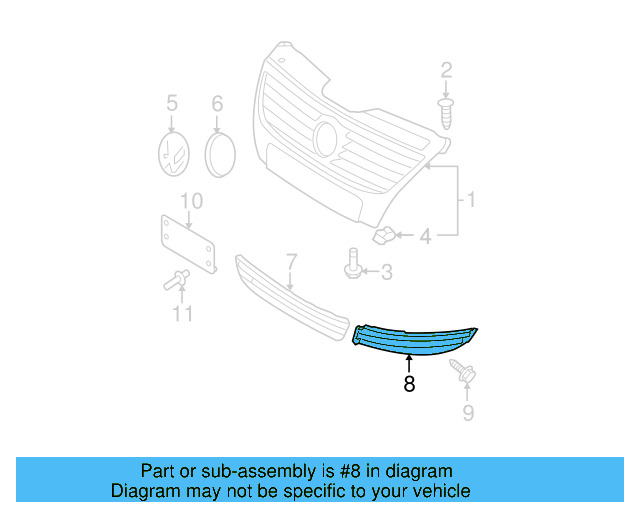 Outer Grille 3C0-853-665-A-9B9