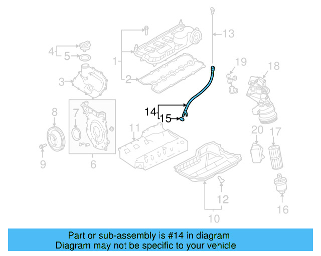 Engine Oil Dipstick Tube 07K-115-610-A - View 11