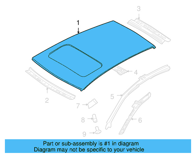 Roof Panel 1K5-817-101 - View 8