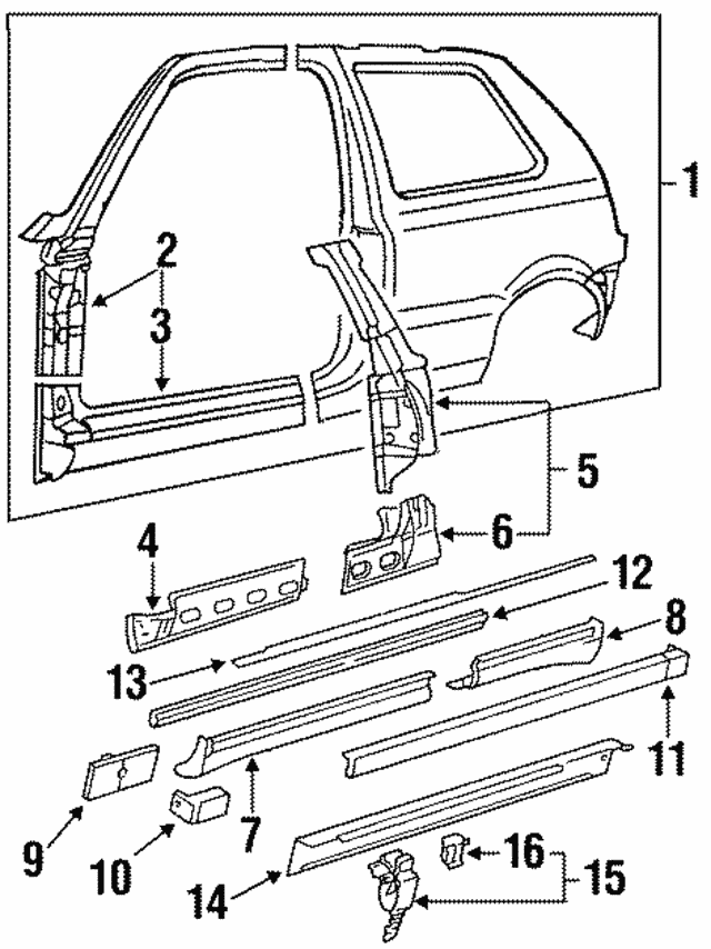 Rocker Molding Strip 1H0-853-996-B41