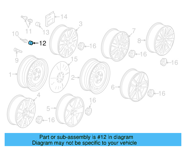 Wheel Bolt Cap 1K0-601-173-A-9B9 - View 54