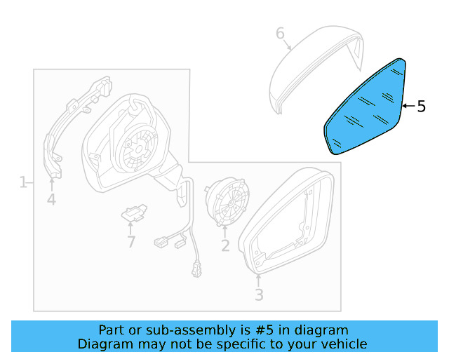 Mirror Glass 2GJ-857-522-D - View 3