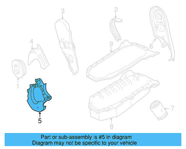 Outer Timing Cover 074-109-127-J - View 2