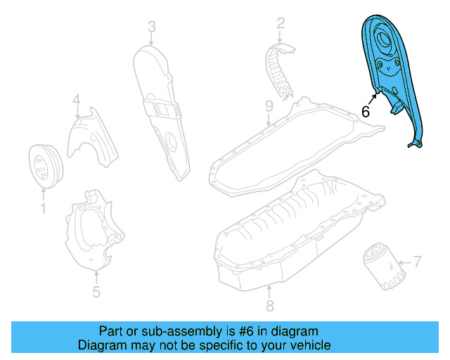 Inner Timing Cover 074-109-142-B - View 2