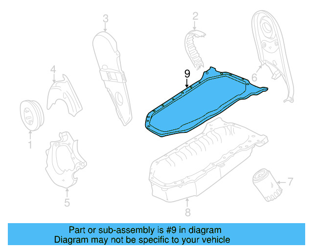 Engine Oil Pan Gasket 074-103-609-H