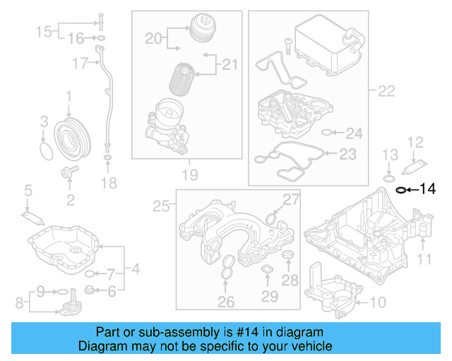 Upper Oil Pan Seal 059-103-609-R - View 12