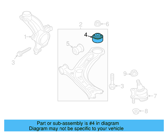 Lower Control Arm Rubber Mount 5C0-407-183-A - View 10