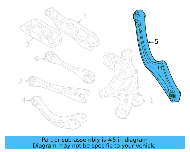 Rear Upper Control Arm 1EA-505-397-C - View 3