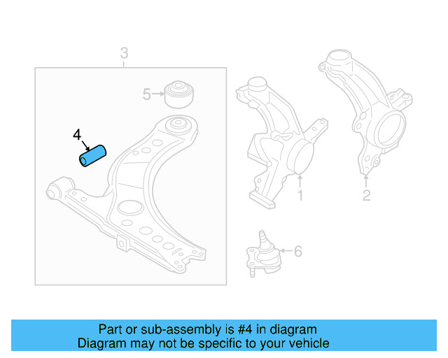 Lower Control Arm Front Bushing 1K0-407-182 - View 4