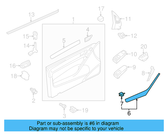 Handle Molding 5K3-868-040-A-82V - View 7