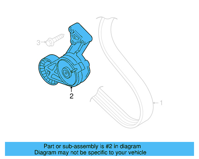 Accessory Drive Belt Tensioner Assembly 38109315AE - View 2