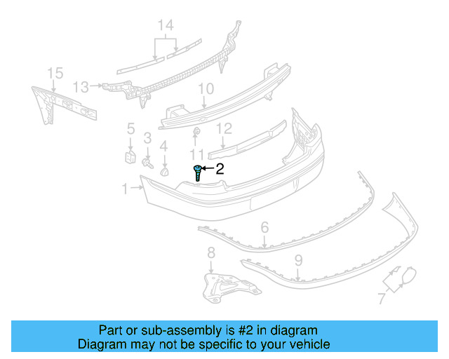 Bumper Cover Screw N-908-259-01 - View 41