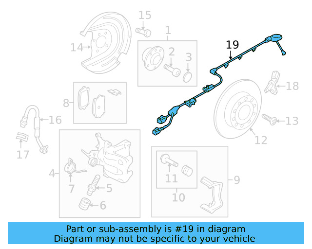 ABS Sensor Wire 5G0-927-904-BB - View 10
