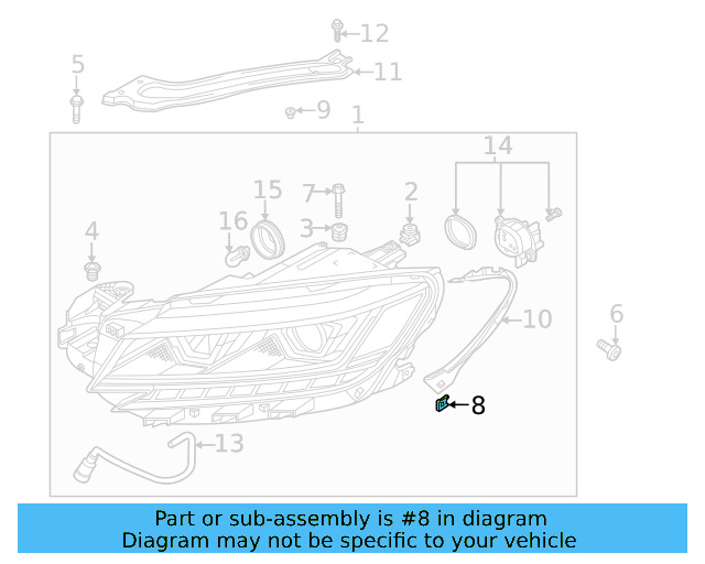 Headlamp Assembly U WHT-006-406 - View 13