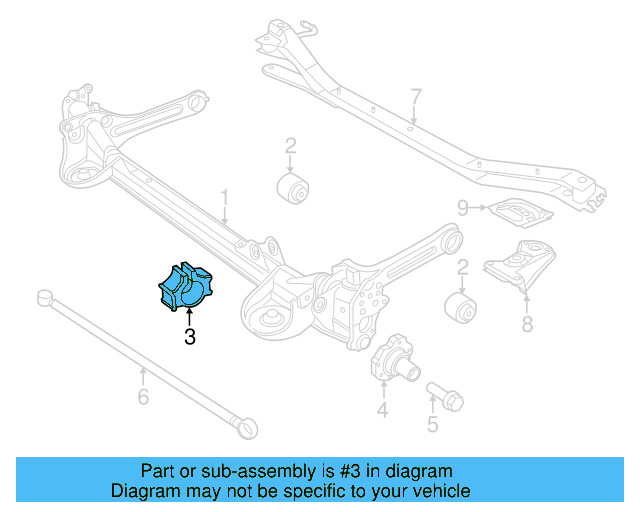 Axle Beam Isolator 5C0-511-423-B - View 3