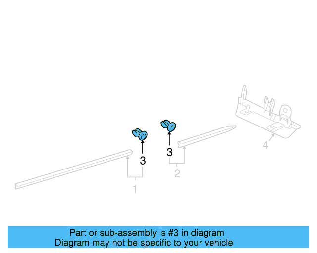 Rocker Molding Clip 3D0-853-576-B - View 2