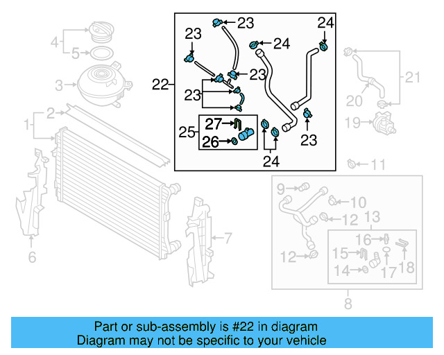 Upper Hose 1K0-122-101-LF - View 4