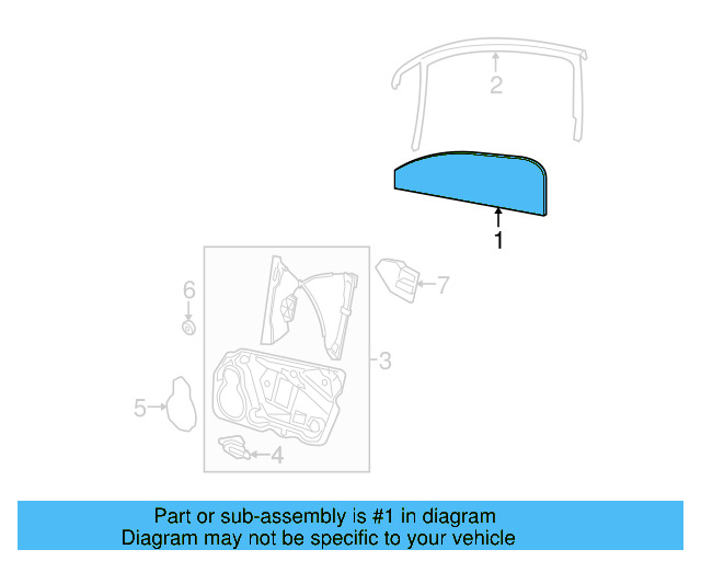 Movable Glass 3C9-845-025-B - View 7