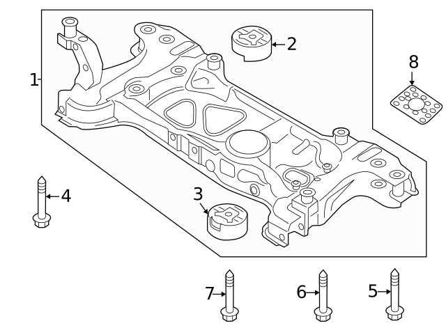 Engine Cradle Mount Bolt N-105-580-02 - View 32
