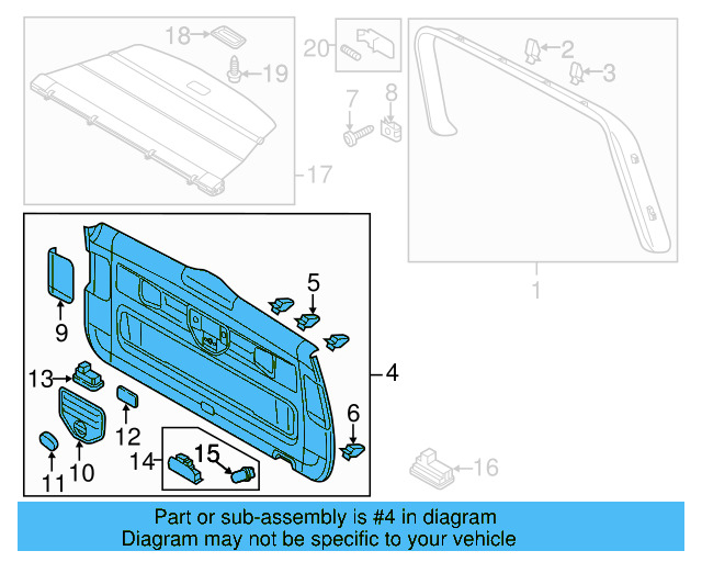 Upper Center Pillar Trim Clip 4B0-867-276-A - View 85