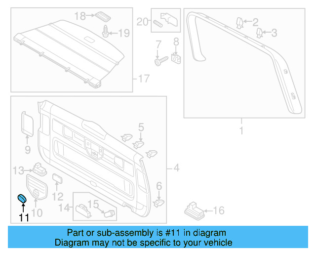 Lower Center Pillar Trim Clip 4A0-867-276-B - View 155