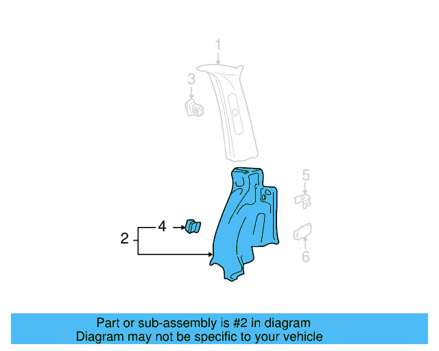 Pillar Trim 1J9-867-765-L-U71 - View 2
