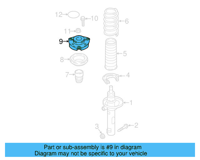 Strut Mount 5Q0-412-331-E - View 12