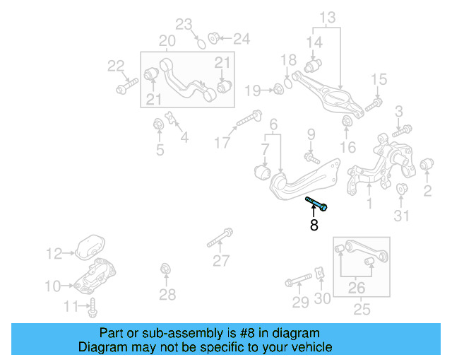 Trailing Arm Mount Bolt N-101-708-04 - View 20