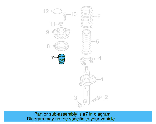 Suspension Strut Bumper 1K0-412-303-H - View 12