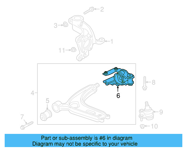 Lower Control Arm Rear Mount 3QF-199-232-D